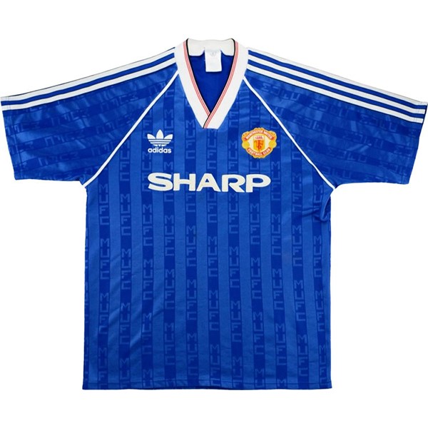Thailand Trikot Manchester United Ausweich Retro 1988 1990 Blau Fussballtrikots Günstig